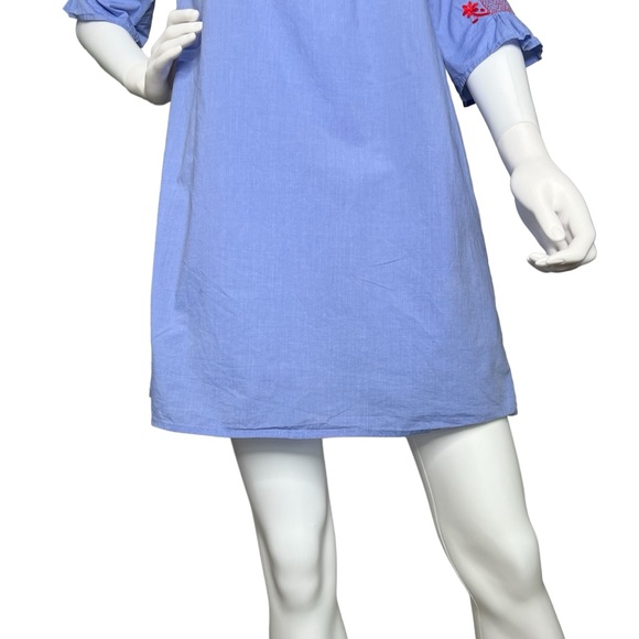 Madewell - Breeze Red Embroidery Blue Dress Pockets - Size Small - Picture 10 of 16